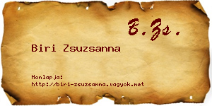 Biri Zsuzsanna névjegykártya